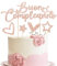BOOMTOP 9pz Topper Torta Buon Compleanno in Italiano Cake Topper in Carta Glitter per Decorazione Torta Dolci Cup Cake Compleanno Oro Rosa