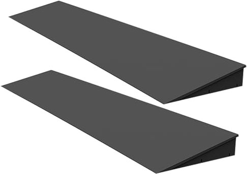 Soglia di Dislivello Pavimento, Rampa per Disabili Antiscivolo, Capacità di Carico di 400 KG, Rampe per Abitazioni, Ingressi, Capannoni, Marciapiedi e Scale(Black,100*18*3.5cm/39*7*1.4in)