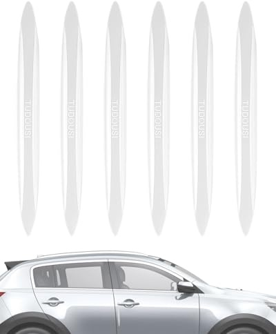 KEMUZ 6Pcs protections de bord de portière de voiture, Autocollant Protection des bords de porte de voiture - Pour rétroviseur, porte, poignée de porte, Eviter Collisions Porte Voitu - Transparent