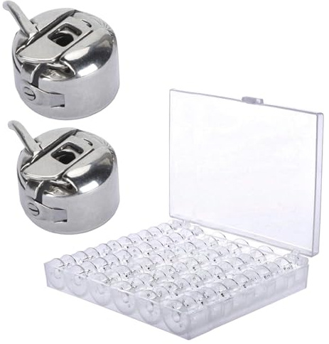 Spolette per Macchina da Cucire compatibili universali 36 Pezzi + 1 Scatola Trasparente + 2 custodie Bobina in plastica Resistente antiusura per Cucito casa e Sartoria
