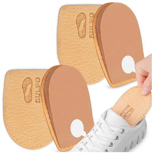 Sulpo Lot de 2 paires de semelles de talon pour homme et femme pour soulever et augmenter le talon, beige, hauteur 10 mm, 41-46