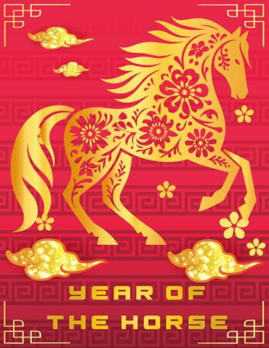 Notebook Chinese New Year 2026 - Year Of The Horse: Chinese Lunar New Year Stalion Diary With Red and Yellow Cover Chinese Zodiac Signs Notebook Wide Ruled 8.5 x 11