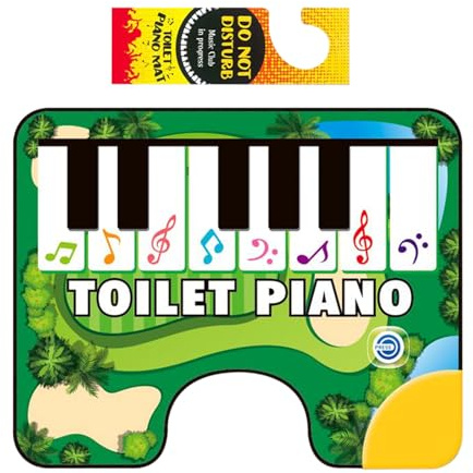 Alfombrilla Musical Piano para Inodoro – PVC 60×48 Cm, Alfombra Sonora Electrónica para Baño | Alfombrilla Interactiva con Teclado De Piano para WC | Alfombra Musical Divertida para Adultos Y Niños