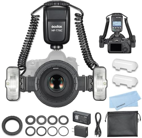 Godox MF-T76 C for Canon Macro Twin Lite Flash, TTL HSS 2.4G Wireless
