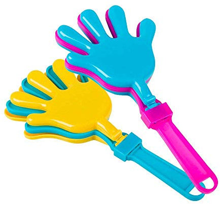 Boland 30825 - Handklatscher, 2 Stück, Größe 6 x 13 cm, Krachmacher, Mitgebsel, Kindergeburtstag, Geschenk