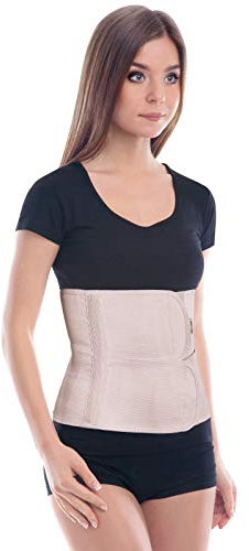 TOROS GROUP MANUFACTURE Postoperative Stützbandage Rückenstützgürtel Bauchweggürtel Bauchstütze Höhe 24 cm Large Beige 96-105 cm