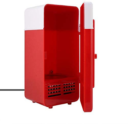 Topiky Mini Refrigerator,Mini Fridge Freezer 10W PC-USB Mini Fridge Cooler/Warmer for Cubicle,Home,Office,Bedroom,Garage(Red)