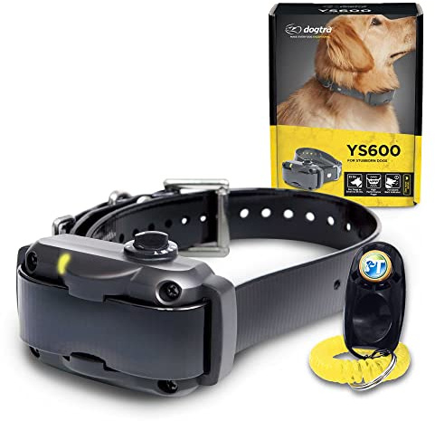 Dogtra YS600 Anti Bark Collar for Medium to Large Dogs, Adjustable 10 Intensity Levels, Vibration Warning, Low/High Stimulation, Waterproof, 2-Hour Quick Charge Rechargeable Battery, w/PetsTEK Clicker