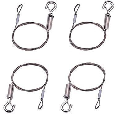 Tucireat Drahtseil 4 Stück Seilspanngarnitur Stahlseil mit Ösen Spannseil Edelstahl Draht Seil Drahtseil Aufhängung Gardinenseil Gardinen Seilsystem Einstellbar Edelstahlseil Stahlseil