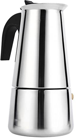 Joyzan Stainless Steel Coffee Pot, Percolator Stove Top Moka Pot Stovetop Espresso Maker Portable Brewing Rich Cafe Latte Jug for Home Office Use Gas Electrothermal Furnace Induction Cookers(300ml)
