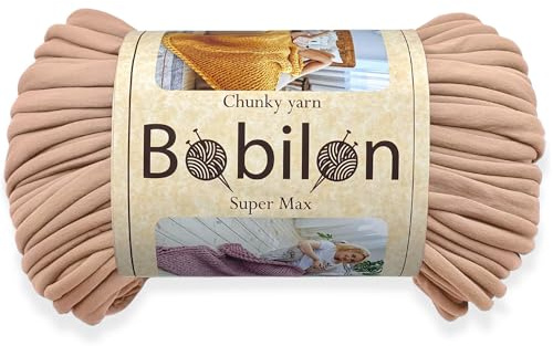 T-Shirt Super Bulky Yarn for arm Knitting Weighted Blanket, Pillow, Pouf, Carpet, Rug, Baskets, Duvet, Throw, pet Bed, Bed Fence, Caramel
