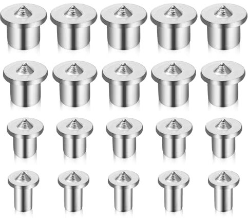 20 clavijas huecas y clavijas de transferencia centrales de espiga, pasadores de centrado, herramienta de agujero de taladro para accesorios de herramientas de carpintería (4 tamaños, 1/4 5/16 3/8 1/2