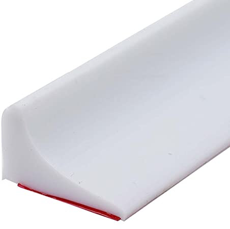 Striscia protettiva per doccia, autoadesiva, 200 cm, per la separazione di bagnato e asciutto, in gomma siliconica, autoadesiva, per cucina e bagno (bianco)