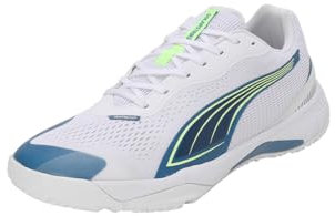 PUMA Unisex Adults SOLARSTRIKE III Indoor Court Shoe, PUMA White-Blue Horizon, 45 EU