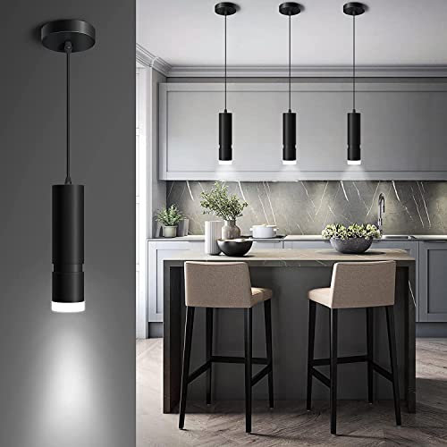 OKELI Black Pendant Light, Hanging Lights with Adjustable Light Focus, Pendant Lights for Kitchen Island, Bar, Contains Light Sources, 20W, 4000K, 8.6inch/21.8cm, 1Pack