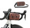 ROCKBROS Fahrradtasche Lenker, Fahrradtasche für Vorne Lenker, Fahrradzubehör für Mountainbike und Rennrad, Umhängetasche mit Schultergurt Braun