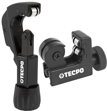 TECPO Juego de cortatubos con desbarbador de 3 – 32 mm – Separador de tubos universal para cortar metales como aluminio, cobre, plásticos, PVC y tubos PEX