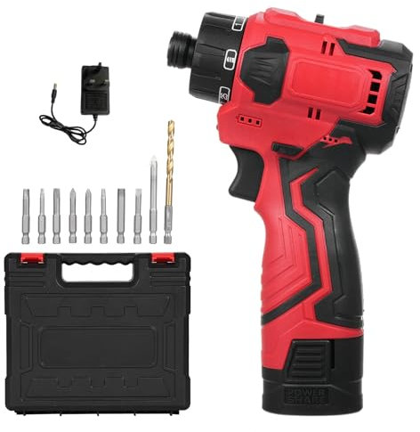 Vislone Electric Screwdriver 16.8V,Cordless Torque Screwdriver 25 Gears Adjustable 45~85Nm,Impact Screwdriver Set 1500mAh with 10 Accessories with LED Light and Charger for Home Office DIY Tools