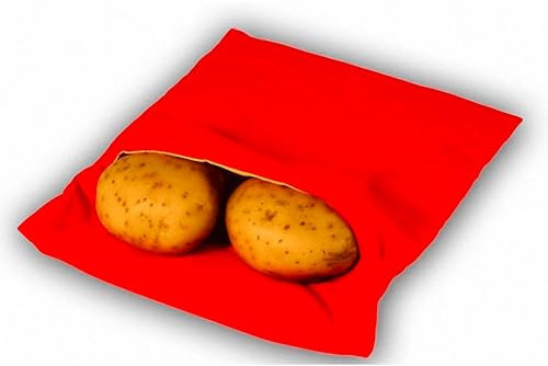 RevolutionLine - Bolsa de Microondas para Asar Patatas | Patatas Asadas Recién Hechas en tan solo 4 minutos | Lavable en la Lavadora | Capacidad para 4 Patatas Grandes | Bolsa Compatible Microondas