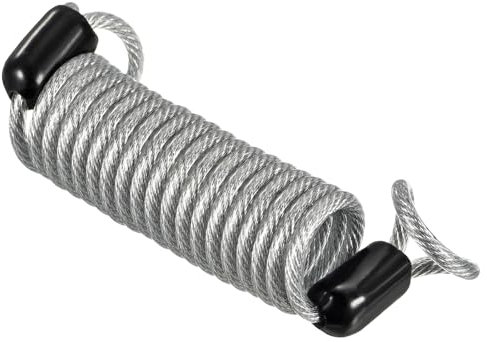 MECCANIXITY Reminder Cable, Disc Lock Reminder Cable Security Steel Spring Wire Alarm Coil Rope 3.3feet 2.5mm Vinyl Coated with Double Loop for Bike Motorcycle Scooters Helmet, Transparent
