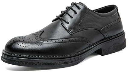 JHYUUKAU Chaussures d'affaires Rehaussantes À Semelles Épaisses pour Hommes, Confortables, Classiques, À Lacets, Style Oxford Brogue