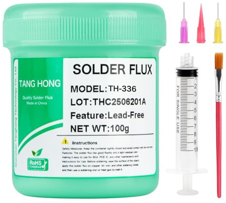 TANG HONG TH-336 No Clean Lötpaste Flussmittel, BGA Löt Flussmittelpaste, Elektronik Flussmittel Pasten für BGA/IC/CPU/PCB/SMD Lötzinn (5.15oz/146g)