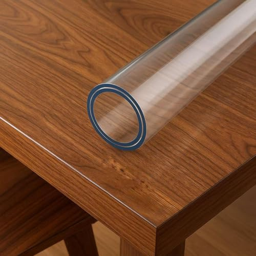 fashion home Pagano Pellicola Trasparente Proteggi Tavolo in PVC Effetto Vetro Spessore 1,5 mm Impermeabile Antimacchia per Tovaglia e Superfici, 90X180 CM