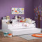 Wooden Guest Bed Daybed with Trundle, Happy Beds Grace White Wood Modern Day Bed - 3ft Single (90 x 190 cm) Frame Only