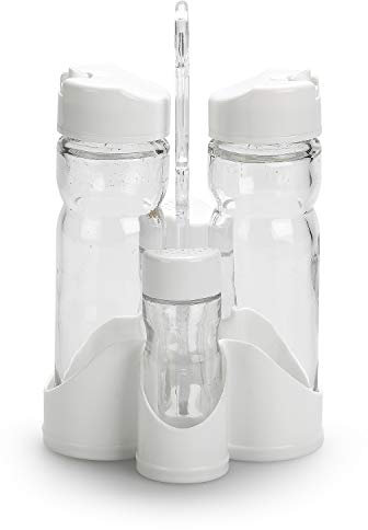 Plastic Forte Vinagrera-aceitera, Cristal, Blanco, 10,5 X 11,5X 19.5 cm