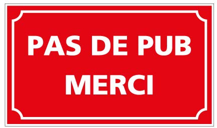 Lot de 2 Adhésifs - Pas de Pub Merci - Dimensions 92x54mm - Protection Anti-UV