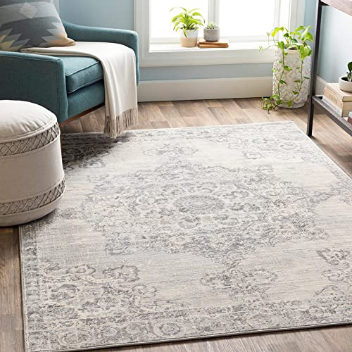 Livabliss Lola Kuta Vintage 200x290 cm – Scandi Neutral Design, Traditional Boho Pattern, Natural Easy-Care Pile for Living Room and Bedroom, Grey and Ivory