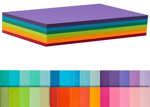 Index Cards 140-Count 5x8 Inch,178GSM Heavyweight Set of 7 Colors Paper Multicolor Study Cards (Rainbow)