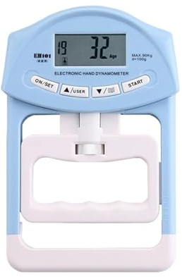 Medidor de fuerza digital Medidor de empuje y trac Dinamómetro de agarre manual electrónico digital, medidor de fuerza de agarre, potencia de agarre manual tomática de 0 a 120 kg, entrenador de mano d