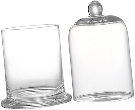 Cabilock Coppa da Cocktail in Vetro 400ml con Design a Cappuccio Antifumo, Porta Cocktail da Bar per Feste e Uso Domestico, Bicchiere Creativo con Fondo Stabile