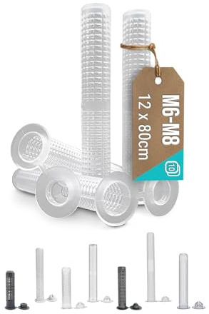 VOOXA Óptima | Fundas de malla de 12 x 80 mm para mortero compuesto, 10 unidades, para rosca M6-M8, manguito de anclaje de plástico para rellenar con mortero de inyección, duradero y firme