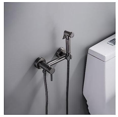 GKJHTED Spruzzatore Bidet Portatile per WC, Rubinetto per Bidet con Acqua Calda e Fredda per WC, soffione Doccia in Ottone a Parete per WC con Tubo