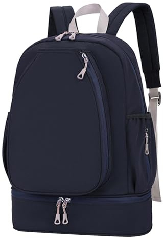 Gcljlmy tennisväska med skofack, laptopryggsäck, sjöväska, sidoficka för träning, paddel, picknickliv, camping, blå, simple