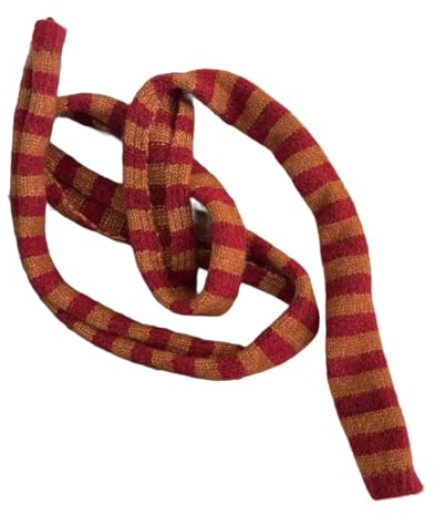 Kashmirscarf， Stickad ullhalsduk for kvinnor flerfärgad randig 10x160cm(Orange)