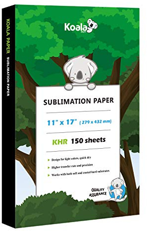 Koala Sublimation Paper 150 sheets 11x17 inches for Heat Transfer DIY Gift Compatible with Inkjet Sublimation Printer 105gsm