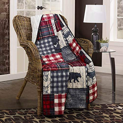 Donna Sharp Throw Blanket - Timber Lodge Decorative Throw Blanket with Patchwork Pattern