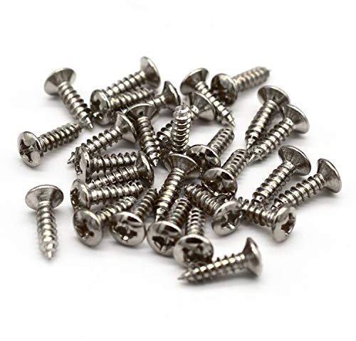 100 Pack #4 x 1/2 inch Stainless Steel Guitar Pickguard Screws Phillips for Fender Guitars Uncoated