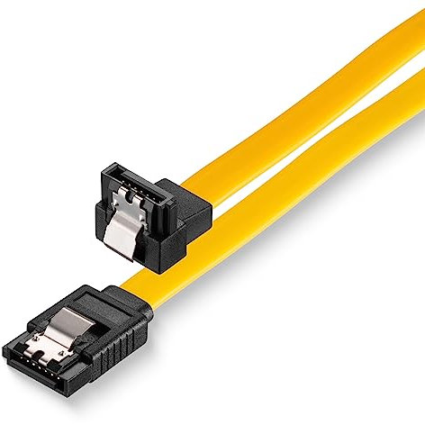 sonero® jeu de câbles de données SATA III 6Gb/s, 2x 0,50m, coudé + 4 broches vers 2x SATA, jaune