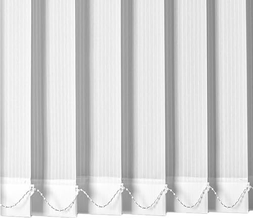 X1NGFU Weiß Vertikal Sonnenschutz Lamellenvorhang,Innen nach Maß Vertikaljalousie,Blickdicht lichtdurchlässig Verdunkelungsjalousie Schiebegardine,für Tür Fenster,Breite×Höhe (80cm x 160cm)