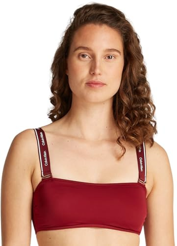 Calvin Klein Top Bikini Tipo Bandeau Mujer con Tirantes Desmontables