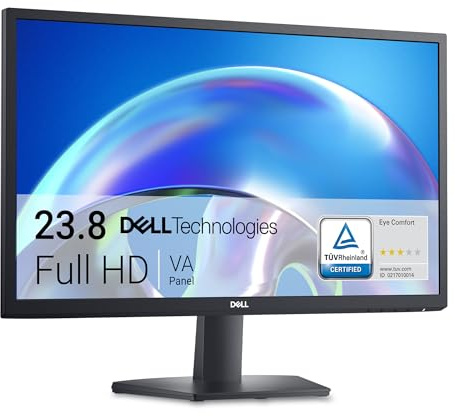 Dell 24 SE2425H Monitor - 23.8-Inch Full HD (1920x1080), VA Panel, 5ms Response Time, Tilt, Certified by TÜV Rheinland for 3-Star Eye Comfort - Black