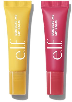 e.l.f. Squeeze Me More Lip Balm Duo Lot de 2 teintes exclusives pour une couleur brillante, formule nourrissante et hydratante, produit végétalien et non testé sur les animaux