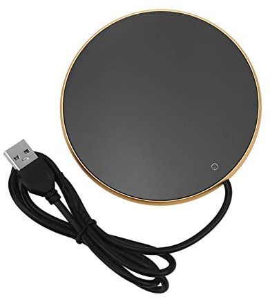Cocoarm USB Candle Warmer,Coffee Mug Warmer, 55°C Smart Constant Temperature Coaster, 3 Levels Small Light Smart USB Candle Warmer Beverage Warmer (Gold)