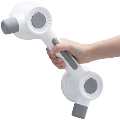 TAILI Haltegriffe für Senioren, MAX 160 KG Haltegriff Dusche ohne Bohren, 31 CM Duschgriff für Senioren ohne Bohren, Superstark Duschgriff, Badewannengriff für strukturierte Fliesen, Grau