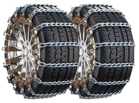 XIAOTIEC Auto Schneeketten für VW Tiguan Polo Passat CC Golf,Winter Rad Reifenkette Traktionshilfe Schneekette Ultraleistungsfähig 165-265 Reifen,A-6 Strip Manganese Steel
