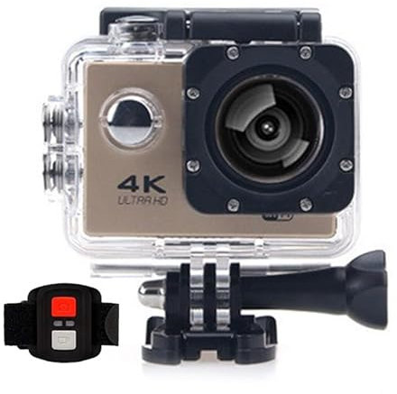 BSLVWG Action Camera 4K 20MP WiFi 30M impermeabile Sport Camera Subacquea per Vlog con Ultra HD grandangolare 170° 2.4G Telecomando Anti-Shake Schermo LCD 2.0'' con kit di accessori (oro)